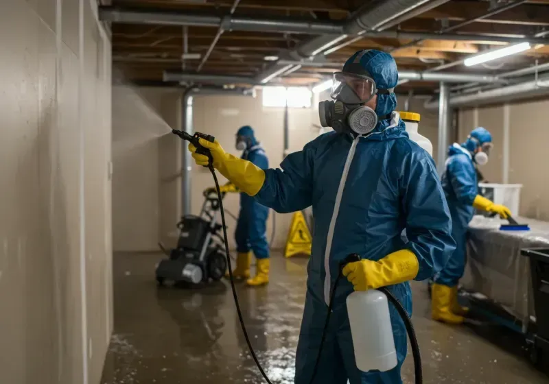 Basement Sanitization and Antimicrobial Treatment process in Remington, IN