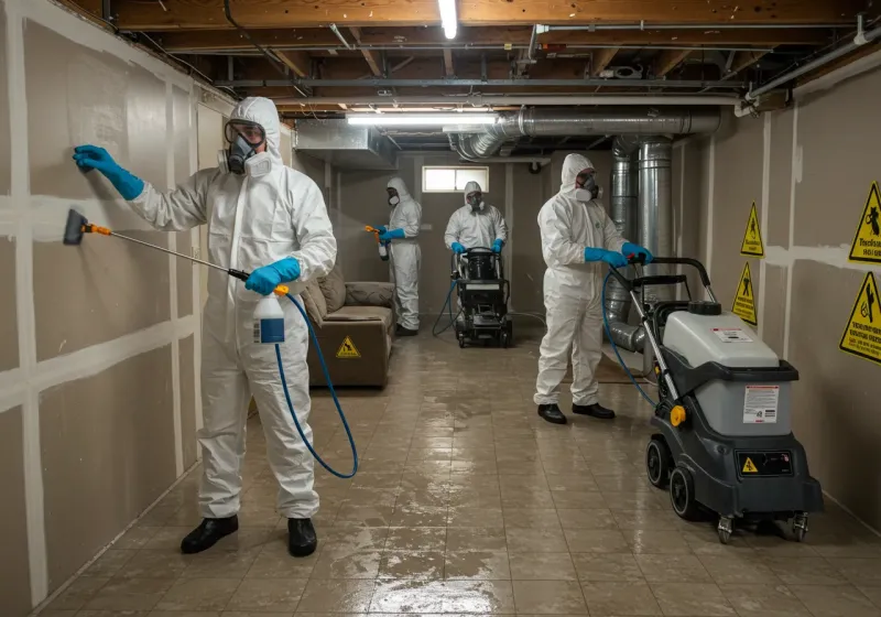 Basement Moisture Removal and Structural Drying process in Remington, IN